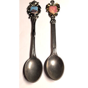 Vintage Italia and Milano Silver Souvenir 5" Spoons Set of 2 Collectibles